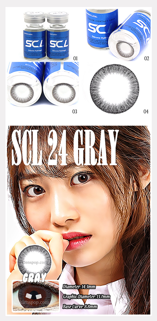 Description image of Scl 24 Gray (Toric Lens) (2pcs) 6 Months Colour Contact Lenses